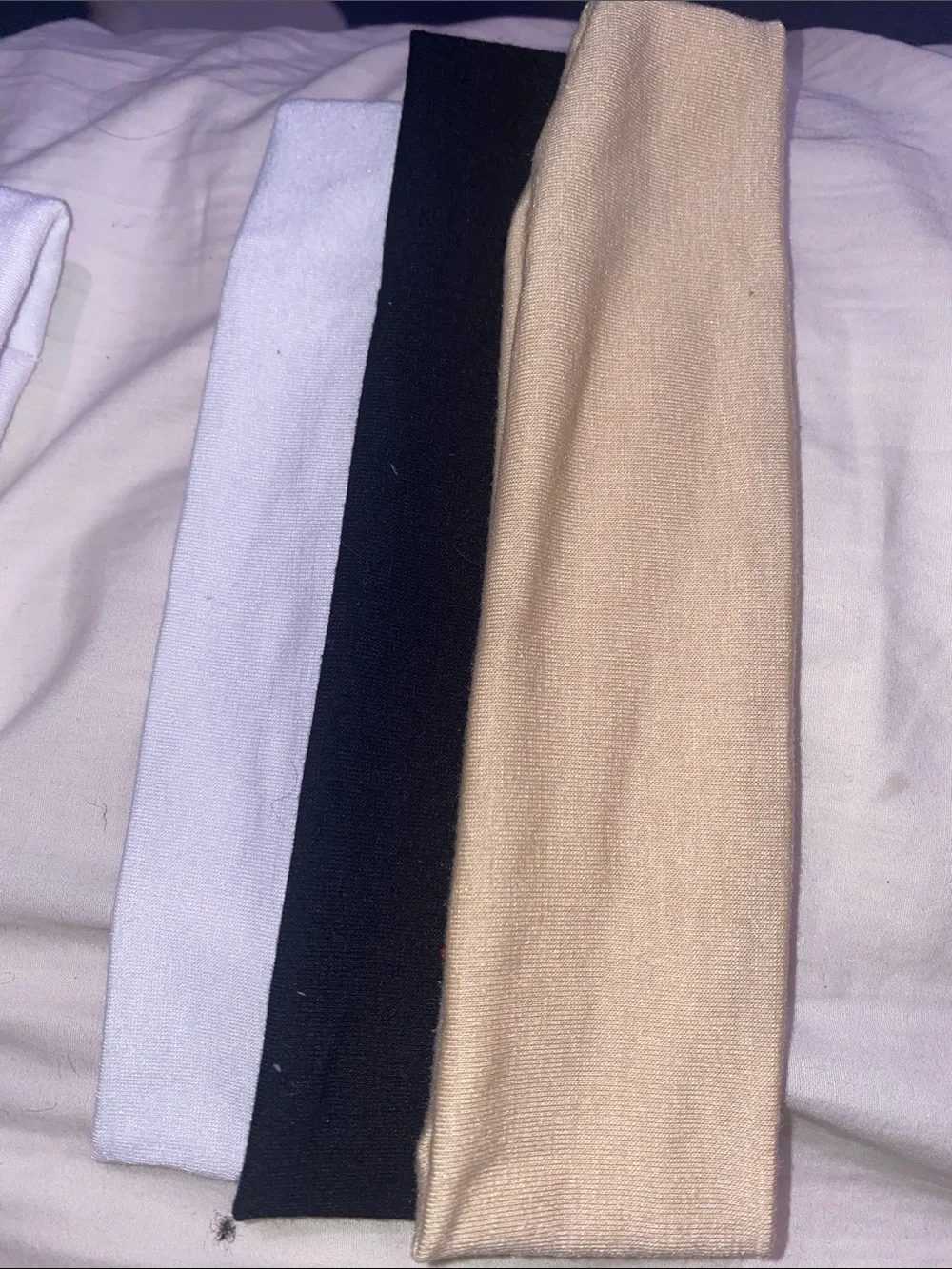 Wide Stretch Headband - Gray, 2 White, 2 Black, Brown, Tan (No Brand)